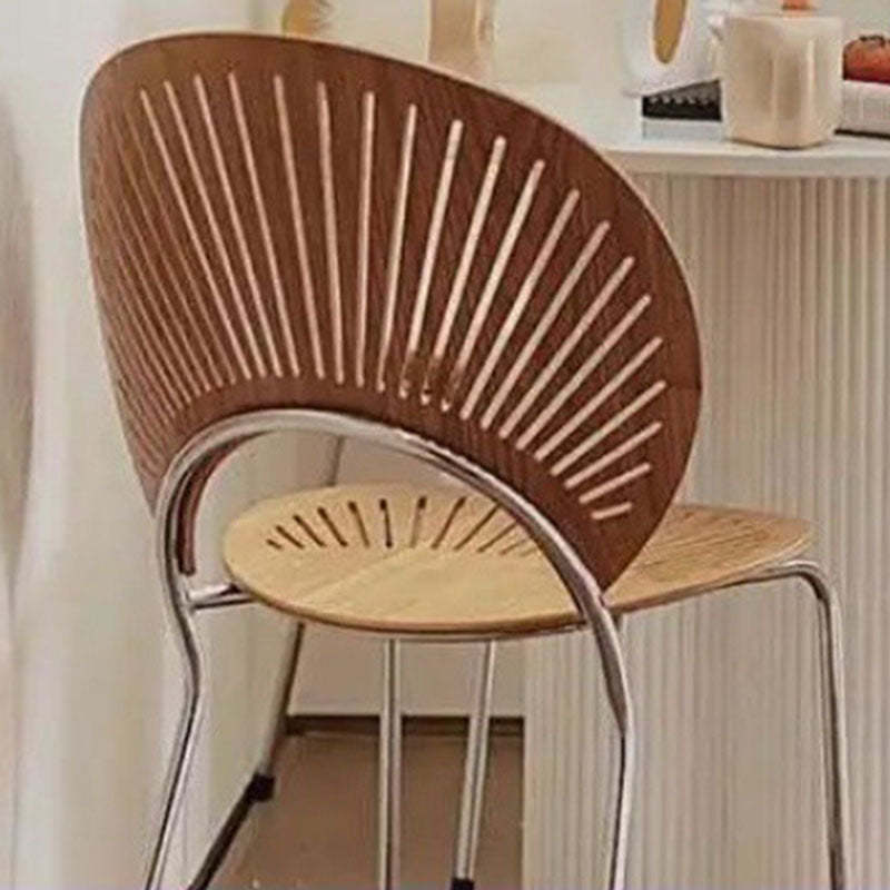 Nordic Shell Solid Wood Steel Dining Chair