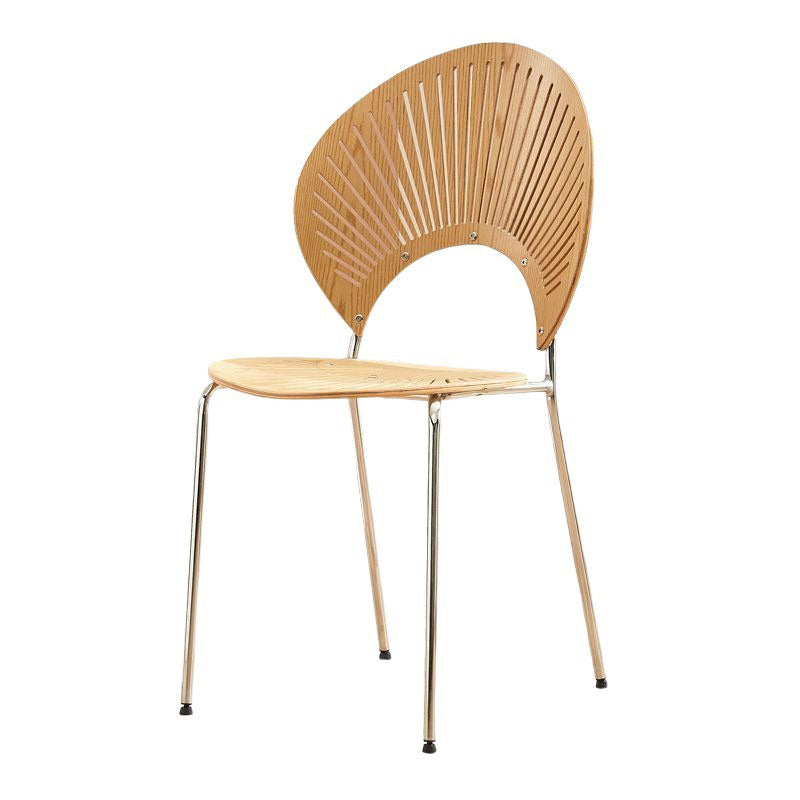 Nordic Shell Solid Wood Steel Dining Chair