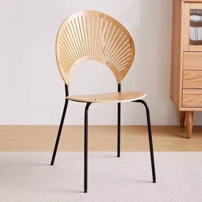 Nordic Shell Solid Wood Steel Dining Chair
