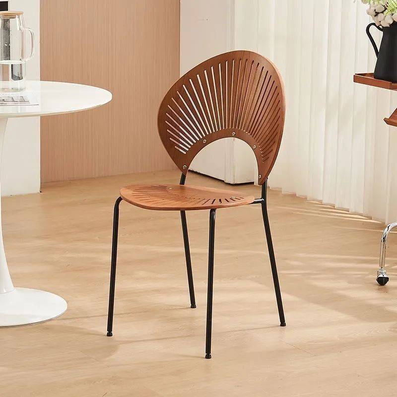 Nordic Shell Solid Wood Steel Dining Chair
