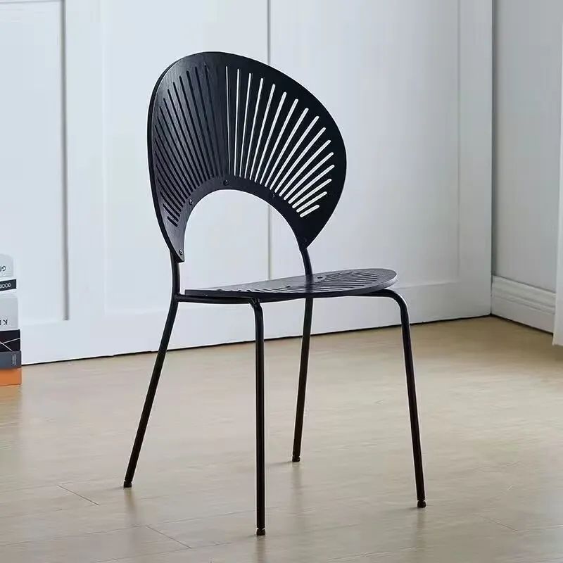 Nordic Shell Solid Wood Steel Dining Chair