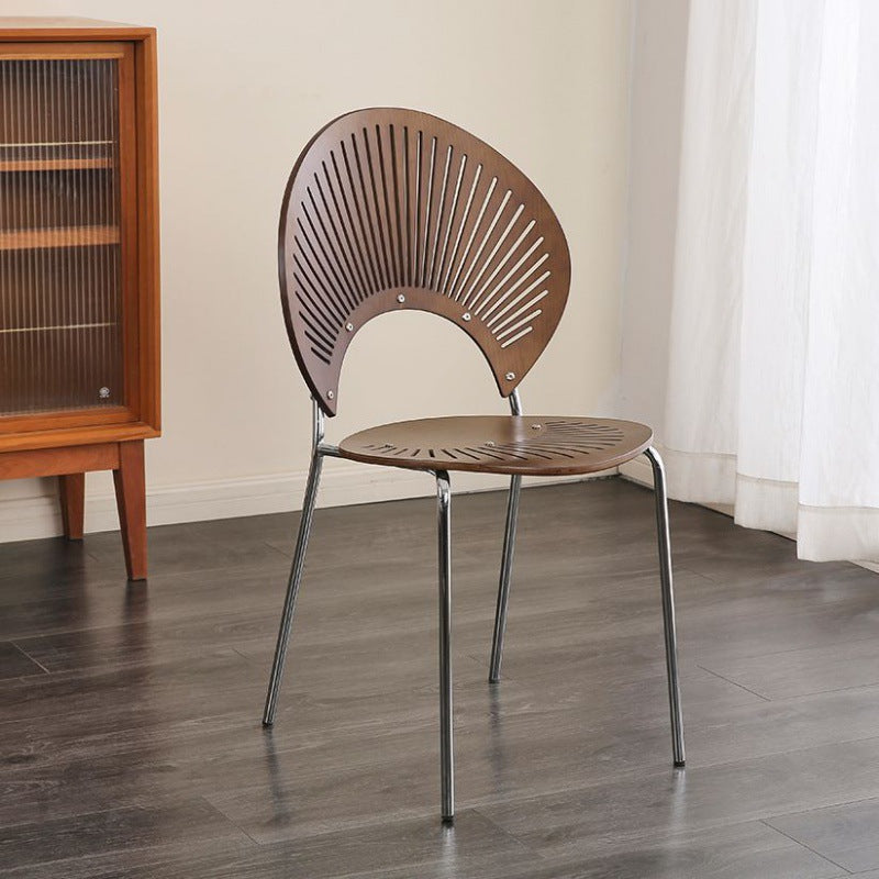 Nordic Shell Solid Wood Steel Dining Chair