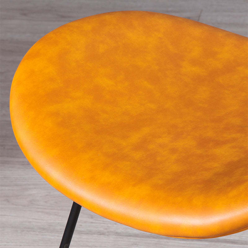 Industrial Iron Wood Leather Dining Chair — Smokey Gray