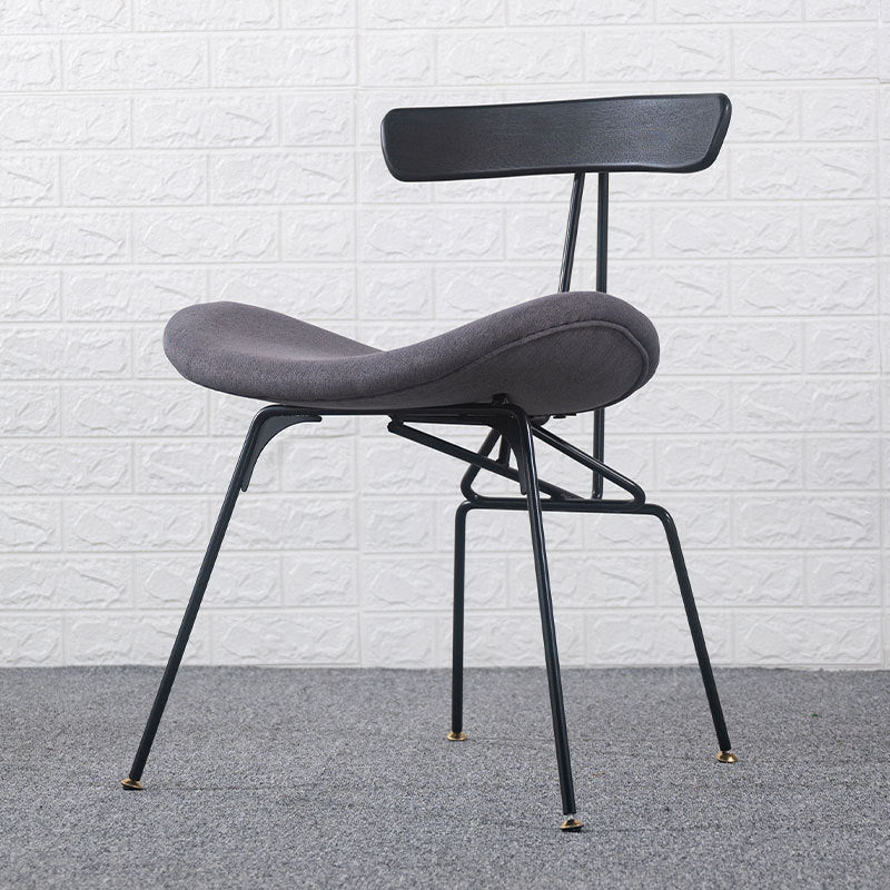 Industrial Iron Wood Leather Dining Chair
