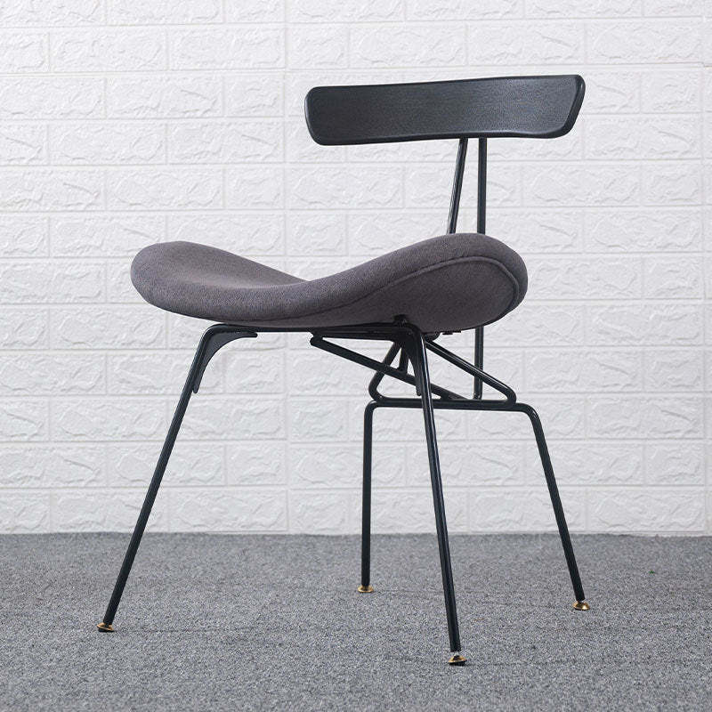 Industrial Iron Wood Leather Dining Chair
