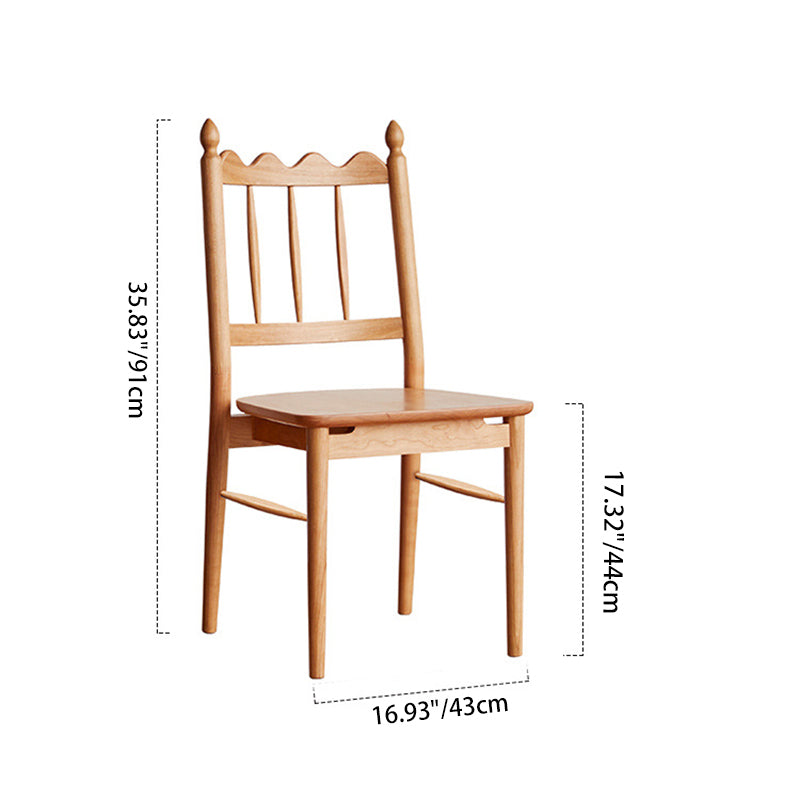 Vintage Cherry Wood Waveform Dining Chair