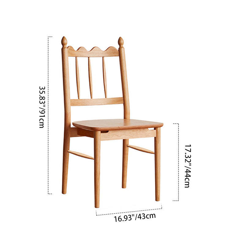 Vintage Cherry Wood Waveform Dining Chair