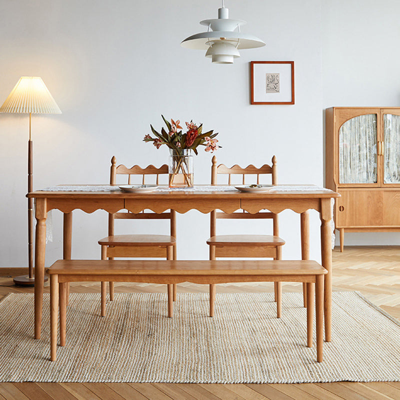 Vintage Cherry Wood Waveform Dining Chair — Cherry Wood Color + Wood Wax Oil