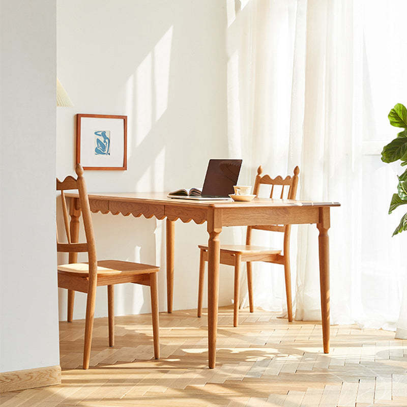 Vintage Cherry Wood Waveform Dining Chair