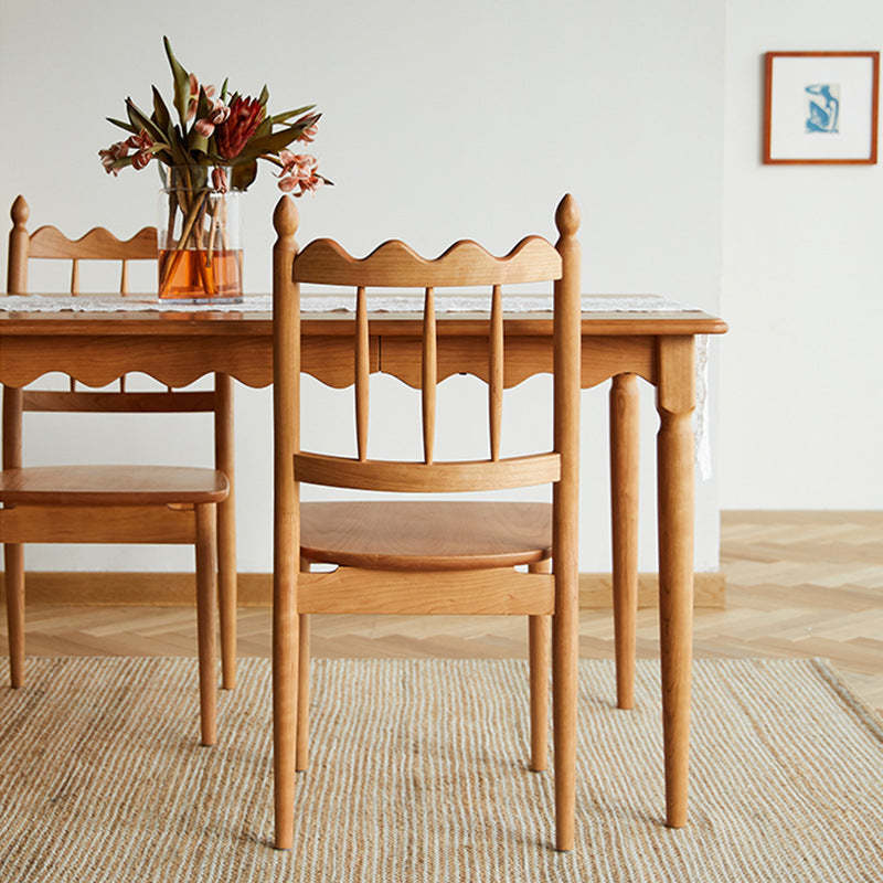 Vintage Cherry Wood Waveform Dining Chair