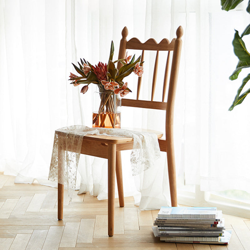 Vintage Cherry Wood Waveform Dining Chair