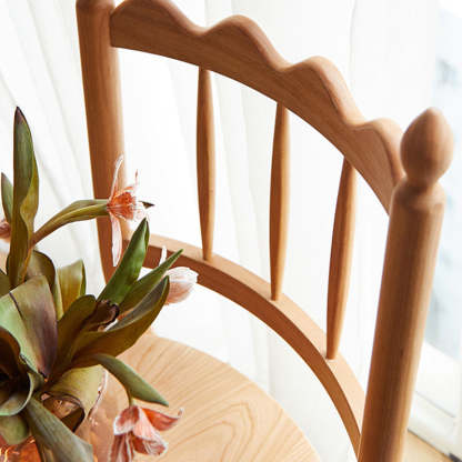 Vintage Cherry Wood Waveform Dining Chair