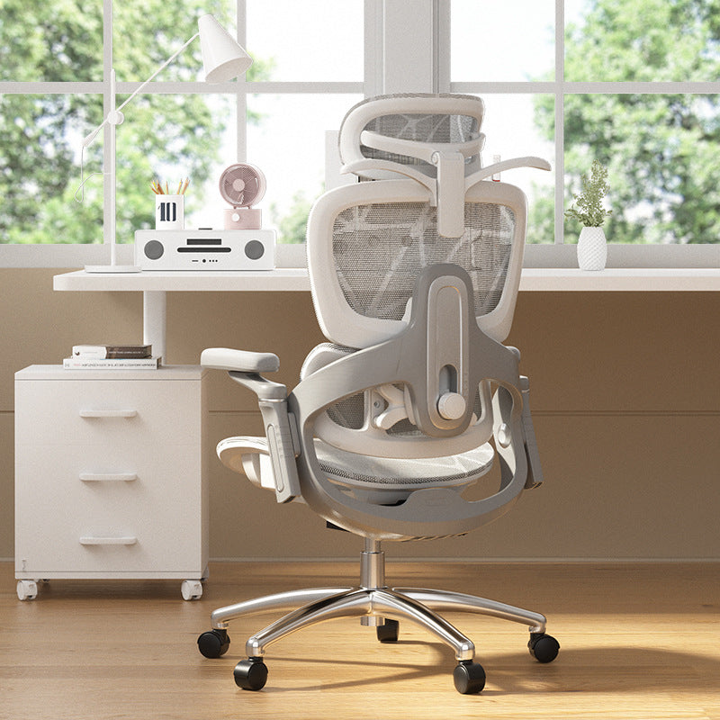 Modern Mesh Nylon Steel Liftable Desk Chair — Without Footrest / Gray