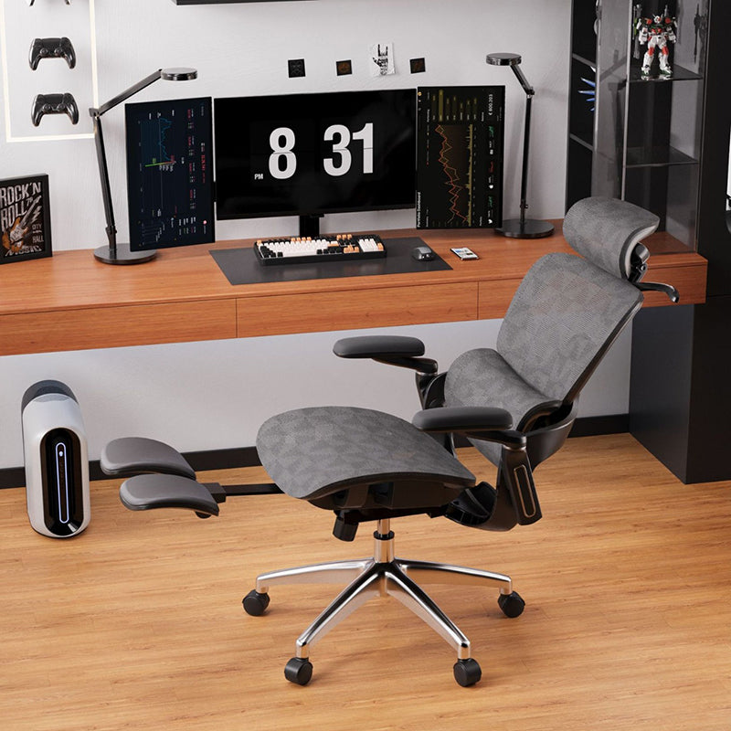 Modern Mesh Nylon Steel Liftable Desk Chair — Without Footrest / Black