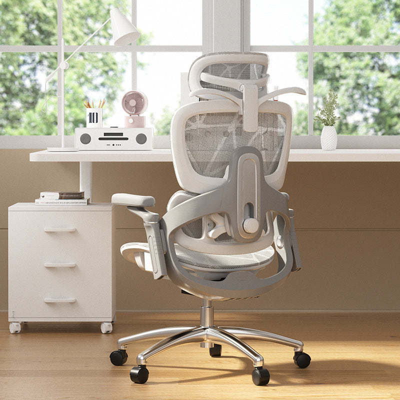 Modern Mesh Nylon Steel Liftable Desk Chair — Without Footrest / Gray