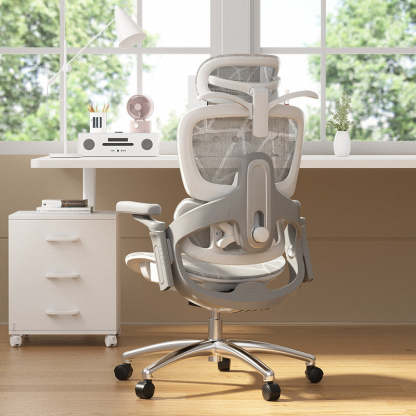 Modern Mesh Nylon Steel Liftable Desk Chair — Without Footrest / Gray