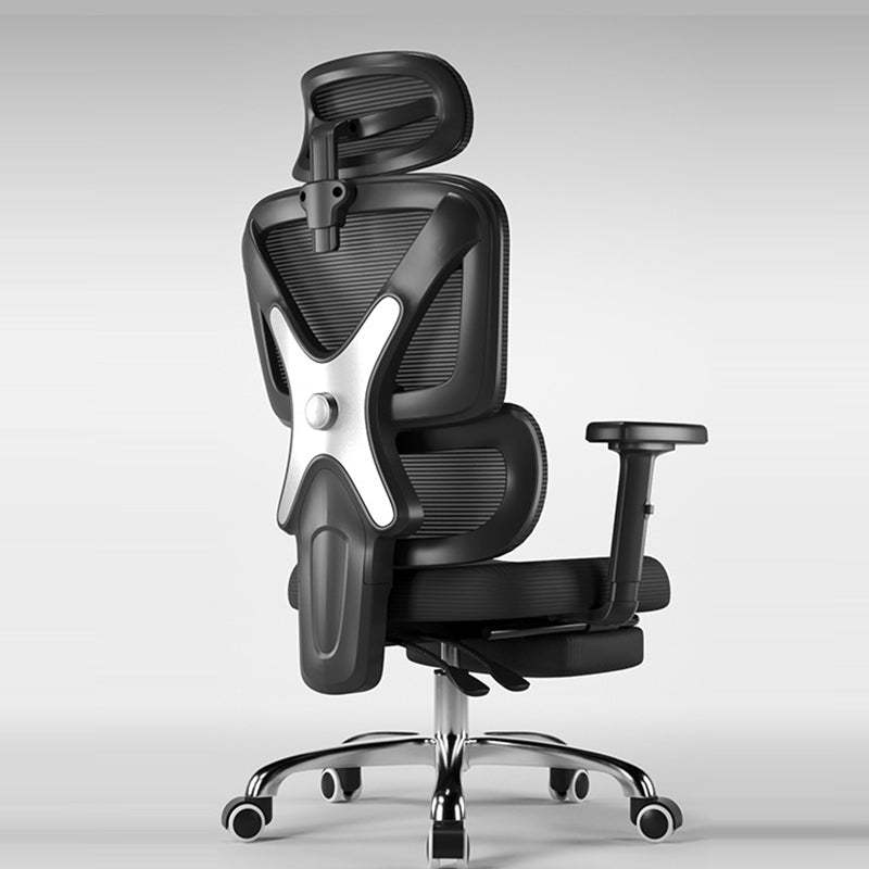 Modern Mesh Nylon Steel Liftable Desk Chair — Waterline Special Mesh / Without Footrest / Nylon - Black