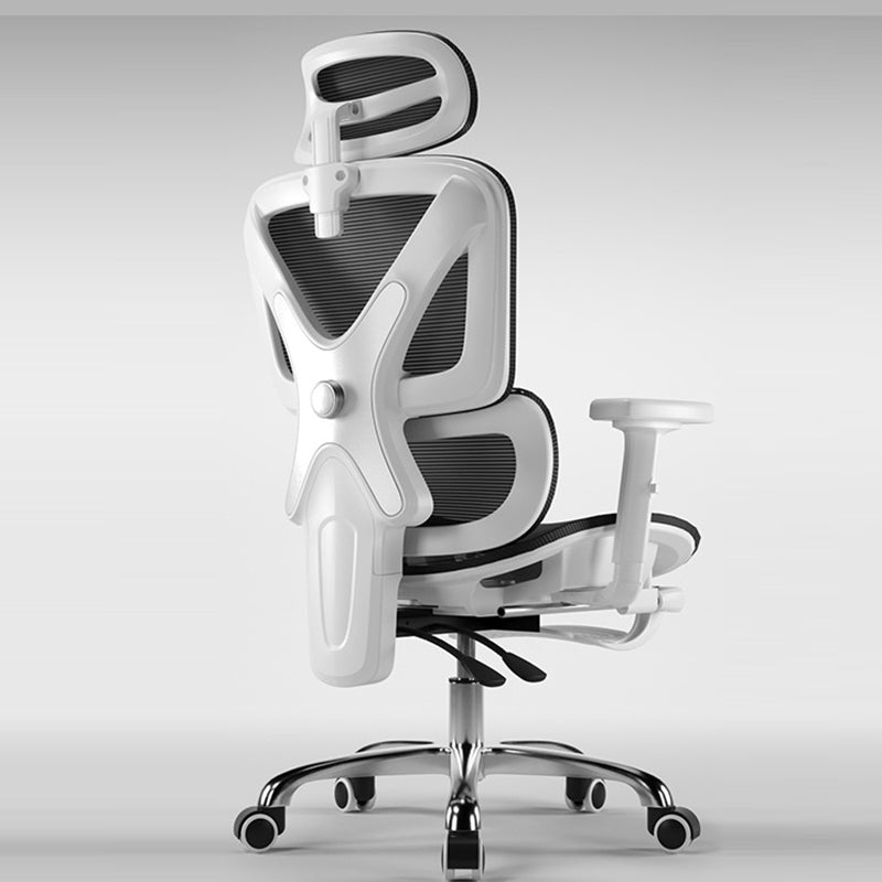Modern Mesh Nylon Steel Liftable Desk Chair — Latex / With Footrest / Nylon - Black
