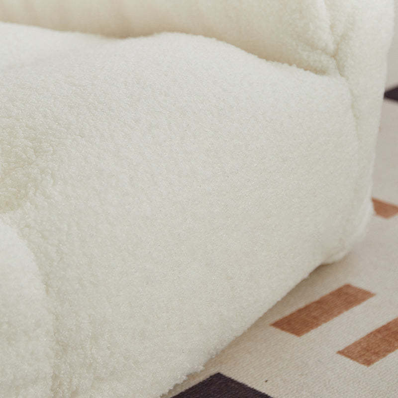 Kids Cute-Ear Lambswool Fabric EPS Sofa with Storage Pocket