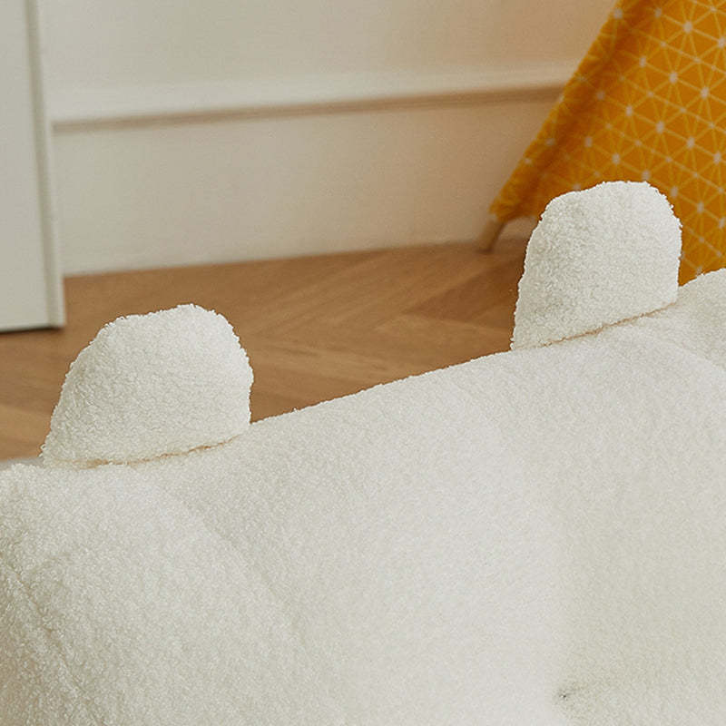 Kids Cute-Ear Lambswool Fabric EPS Sofa with Storage Pocket