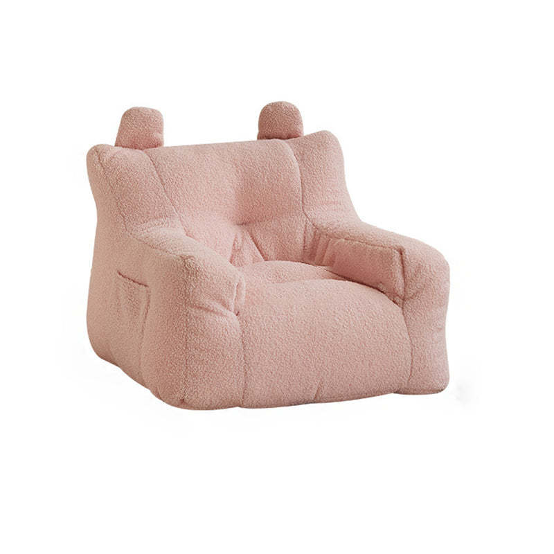 Kids Cute-Ear Lambswool Fabric EPS Sofa with Storage Pocket