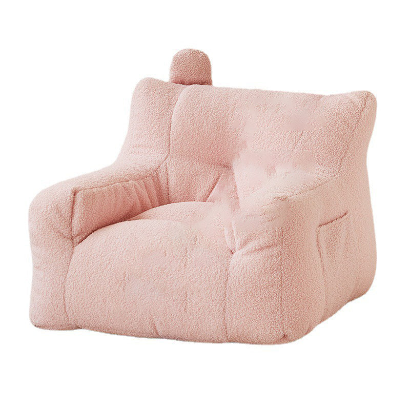 Kids Cute-Ear Lambswool Fabric EPS Sofa with Storage Pocket