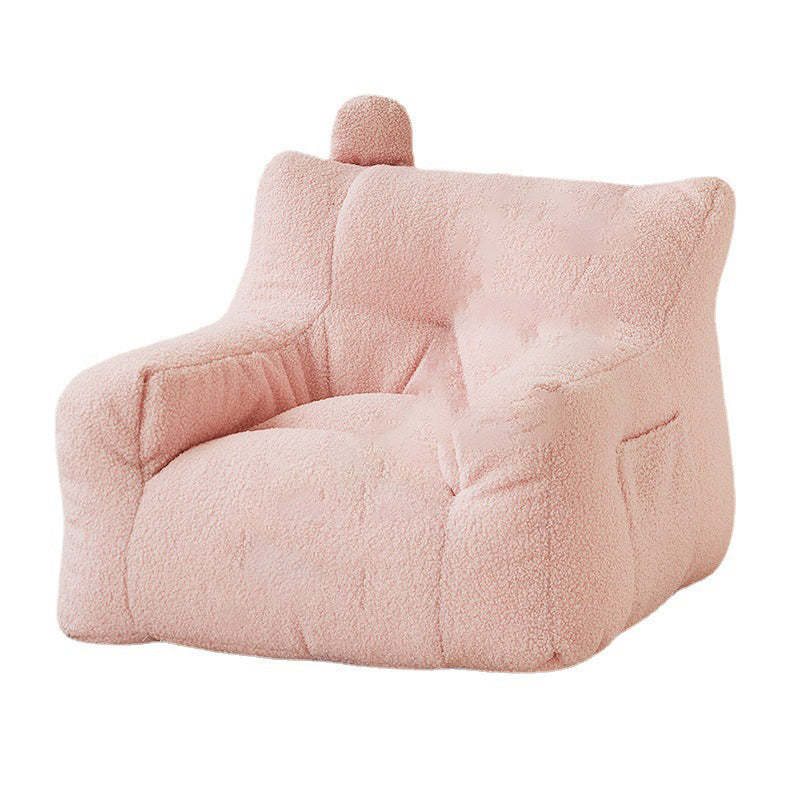 Kids Cute-Ear Lambswool Fabric EPS Sofa with Storage Pocket