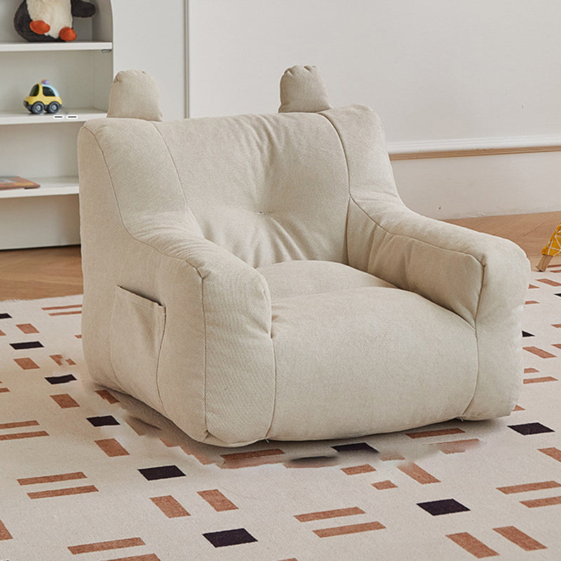 Kids Cute-Ear Lambswool Fabric EPS Sofa with Storage Pocket