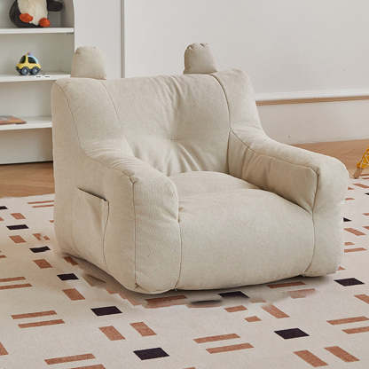 Kids Cute-Ear Lambswool Fabric EPS Sofa with Storage Pocket