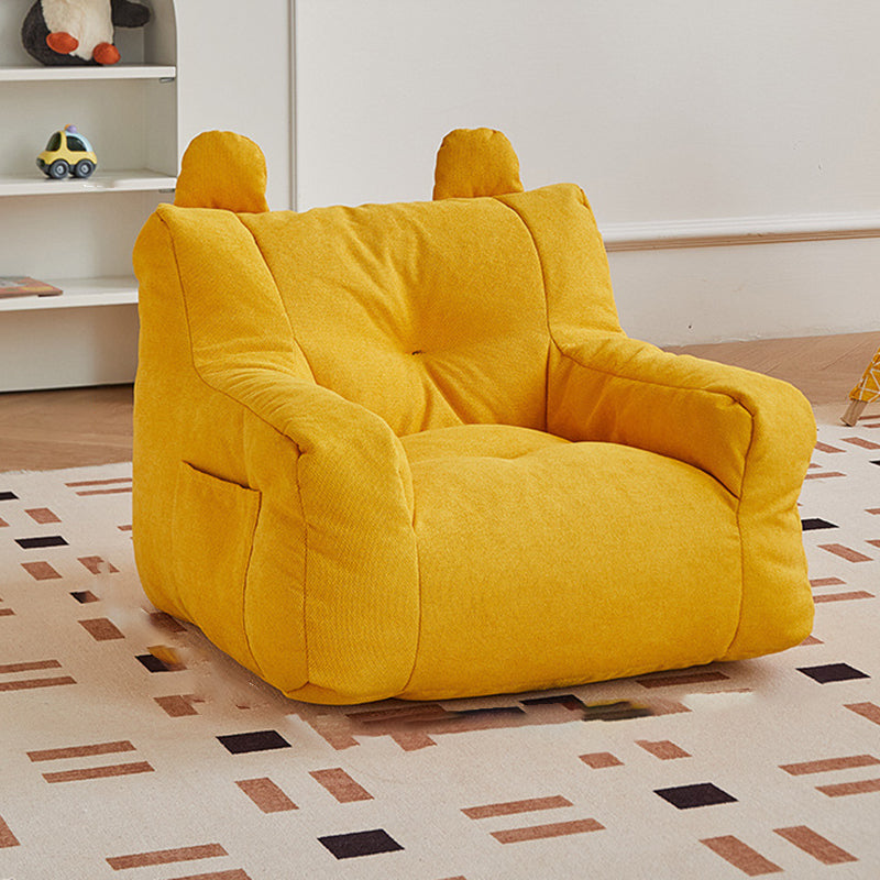 Kids Cute-Ear Lambswool Fabric EPS Sofa with Storage Pocket