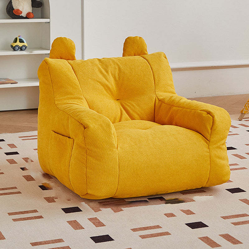 Kids Cute-Ear Lambswool Fabric EPS Sofa with Storage Pocket