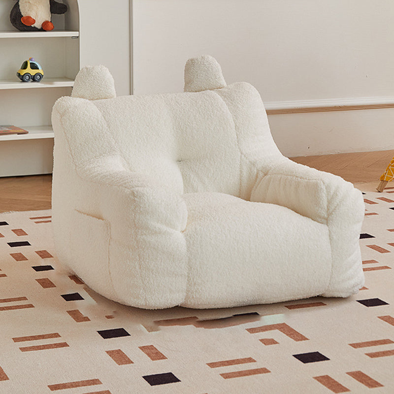 Kids Cute-Ear Lambswool Fabric EPS Sofa with Storage Pocket