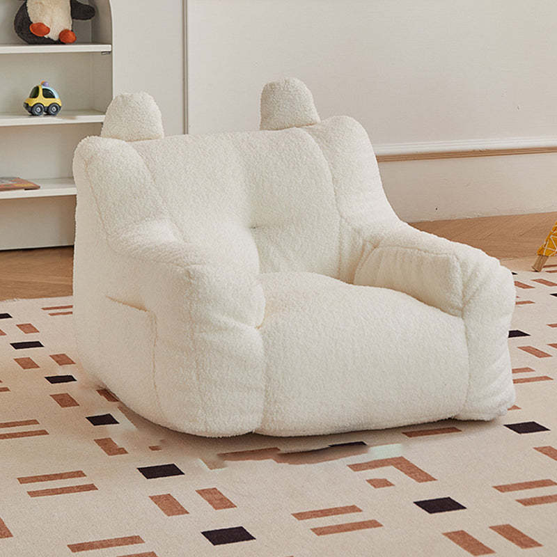 Kids Cute-Ear Lambswool Fabric EPS Sofa with Storage Pocket