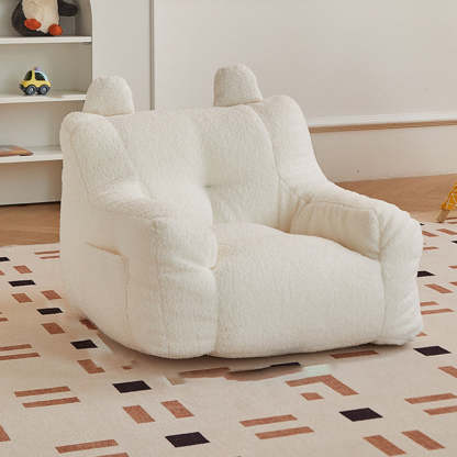 Kids Cute-Ear Lambswool Fabric EPS Sofa with Storage Pocket