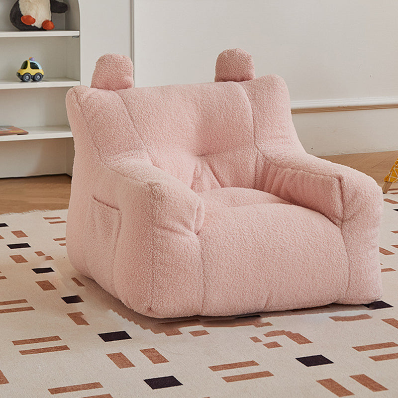 Kids Cute-Ear Lambswool Fabric EPS Sofa with Storage Pocket