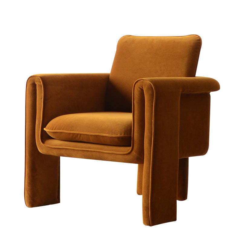 Scandinavian M-Shape Velvet Wood Accent Chair