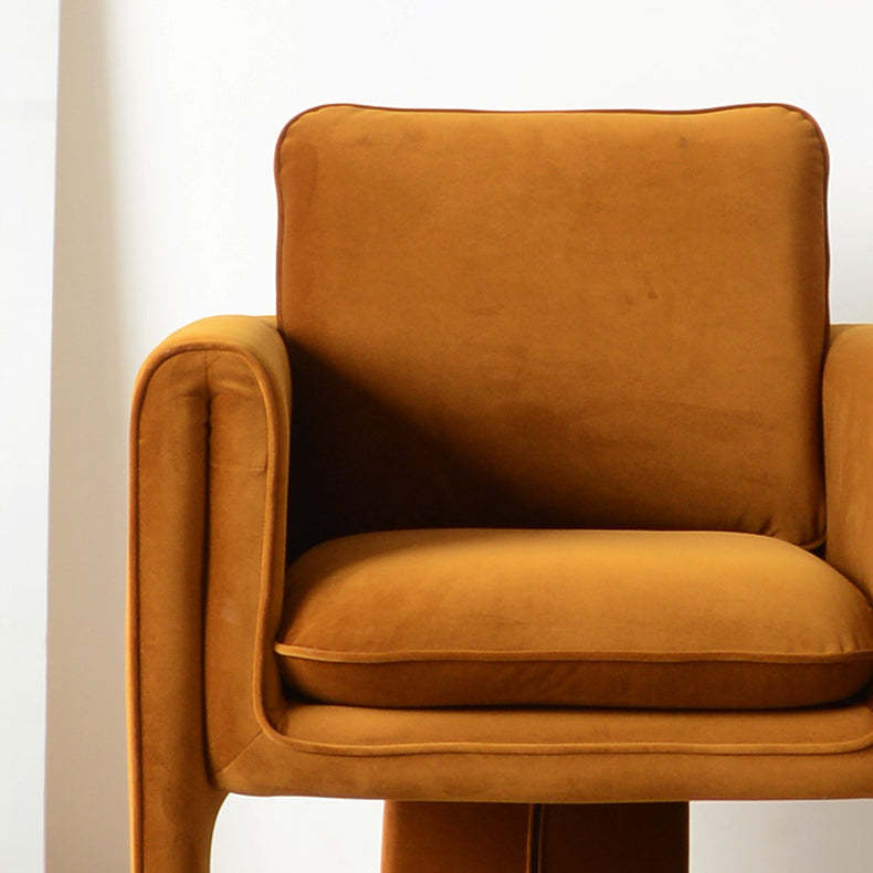 Scandinavian M-Shape Velvet Wood Accent Chair