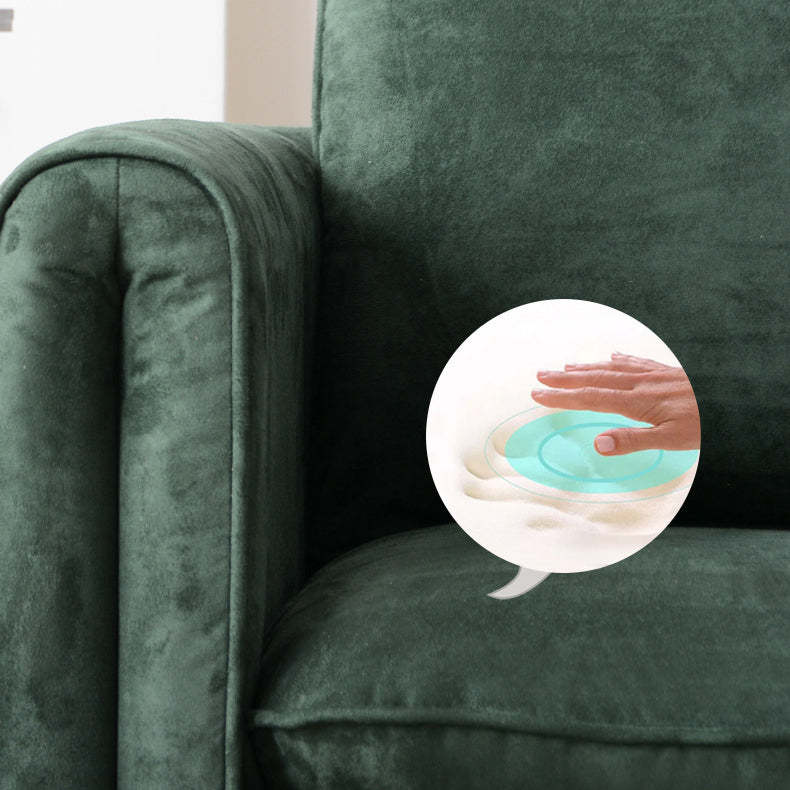 Scandinavian M-Shape Velvet Wood Accent Chair