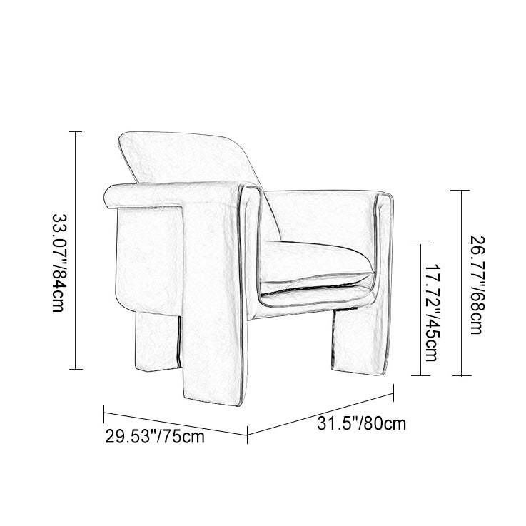 Scandinavian M-Shape Velvet Wood Accent Chair