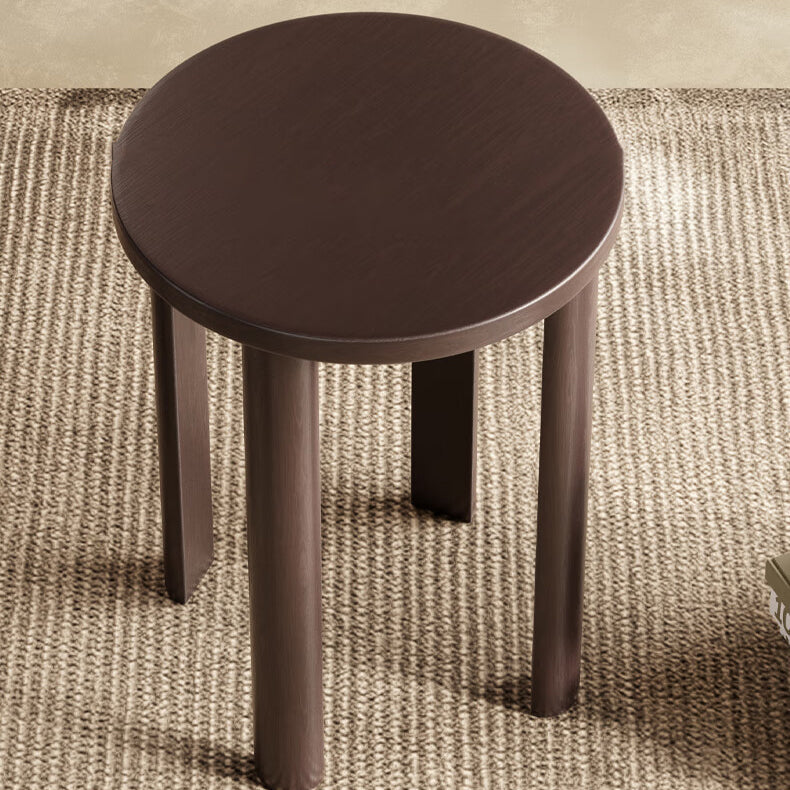 Chinese Rubberwood Round Stackable Low Stool