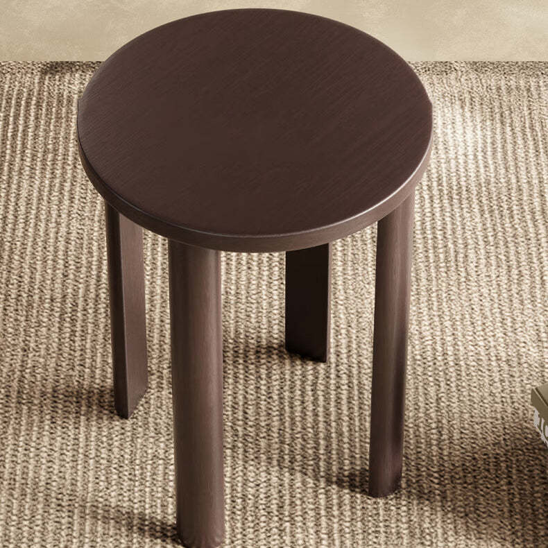 Chinese Rubberwood Round Stackable Low Stool