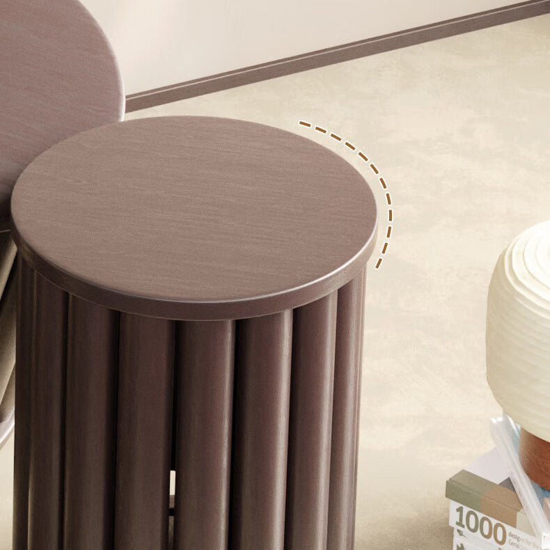 Chinese Rubberwood Round Stackable Low Stool