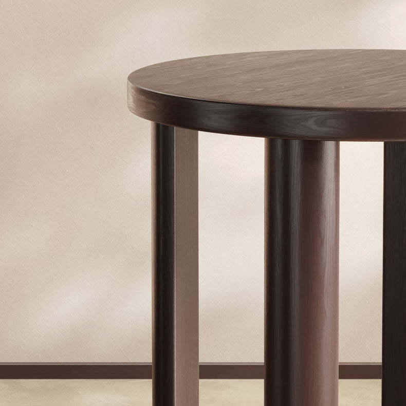 Chinese Rubberwood Round Stackable Low Stool