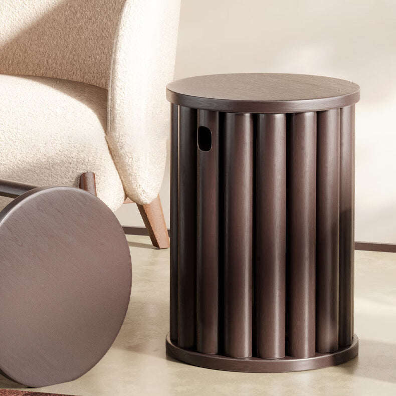 Chinese Rubberwood Round Stackable Low Stool
