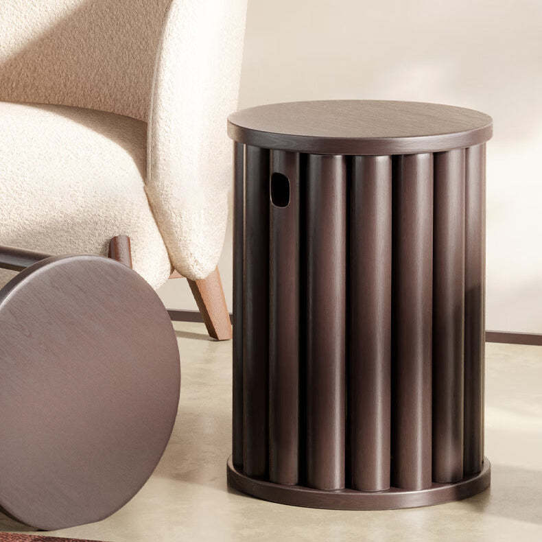 Chinese Rubberwood Round Stackable Low Stool
