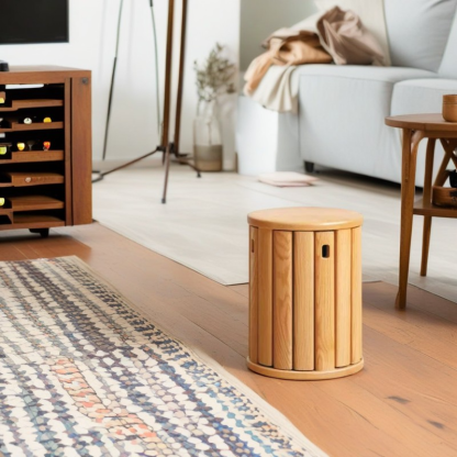 Chinese Rubberwood Round Stackable Low Stool
