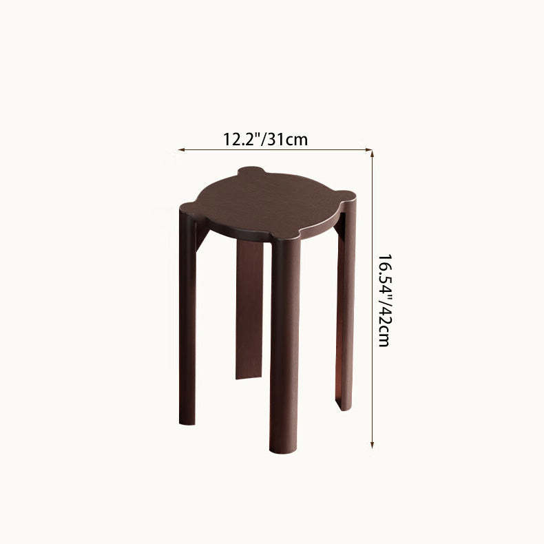 Chinese Rubberwood Round Stackable Low Stool