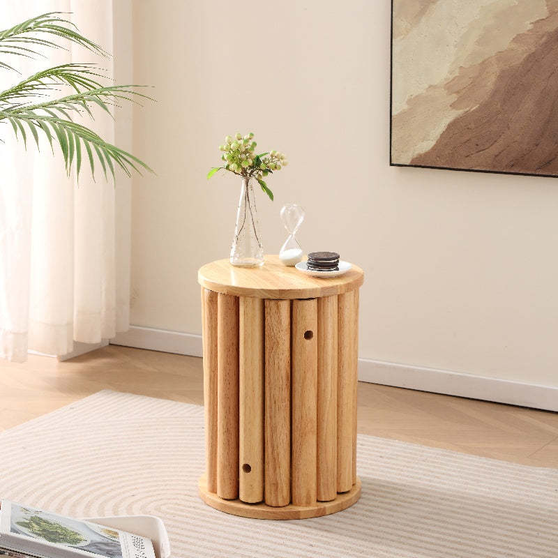 Chinese low stackable natural low stools — Round Leg