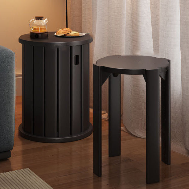 Chinese Rubberwood Round Stackable Low Stool