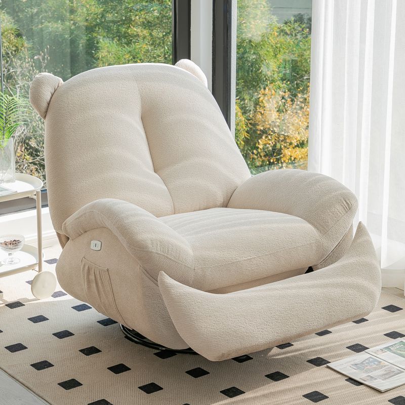 Nordic Bear Leather Dutch Fleece Rocking Chair — Manually / Leather - Gray